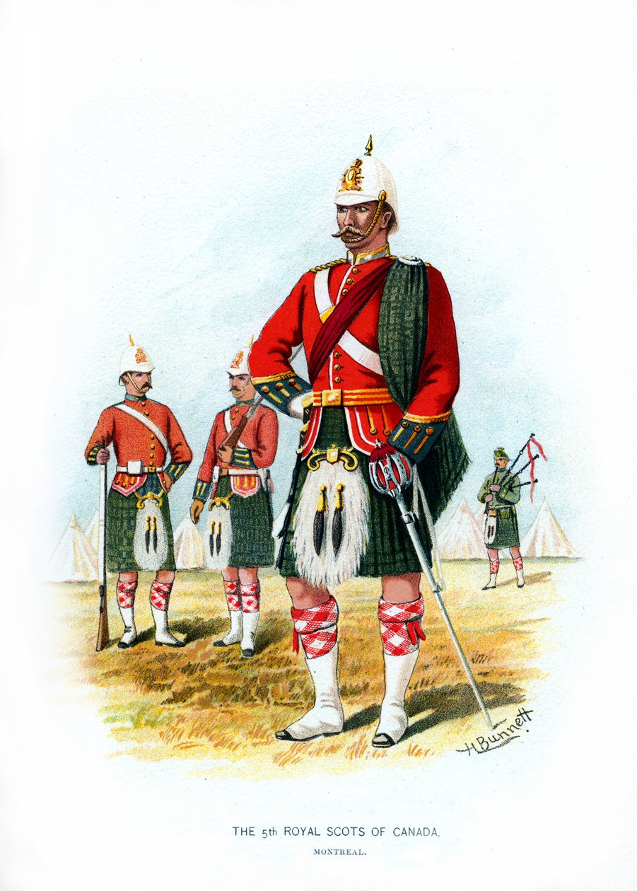 Piąty Królewski Szkot Kanady, Montreal, c1890. autorstwa H. Bunnett