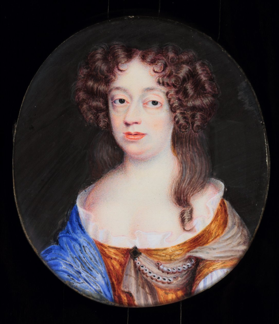 Frances Pierrepont, księżna Newcastle (akwarela na kości słoniowej) autorstwa H. Byrne