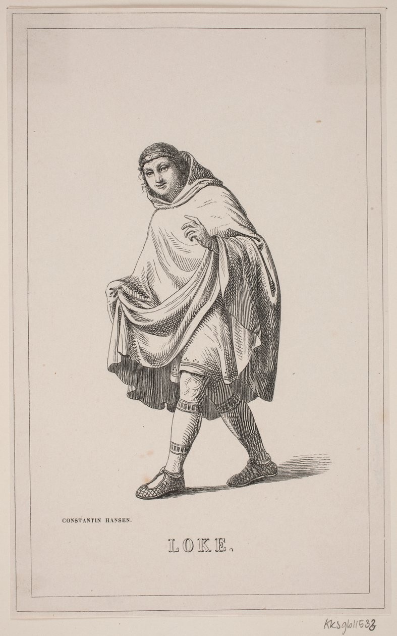 Loki. Ilustracja do Historii Danii Fabrycjusza 1, 108. autorstwa H. C. Henneberg