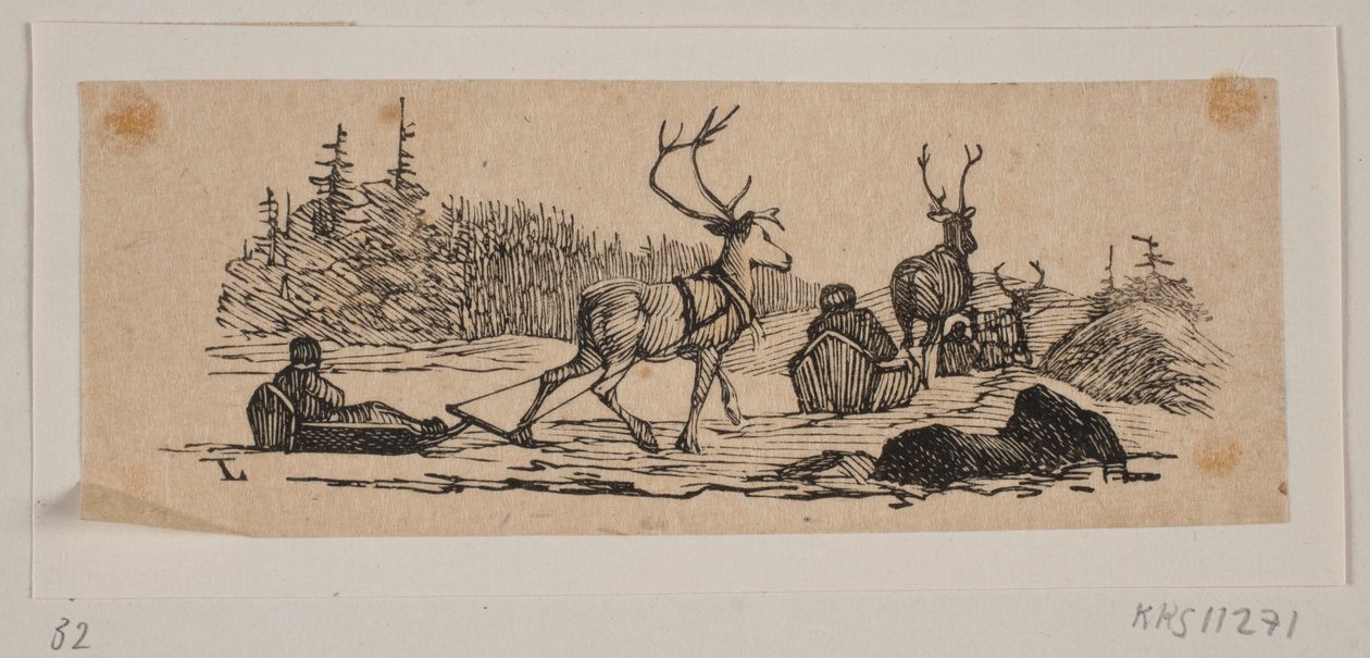 Kulig z reniferami autorstwa H. C. Henneberg
