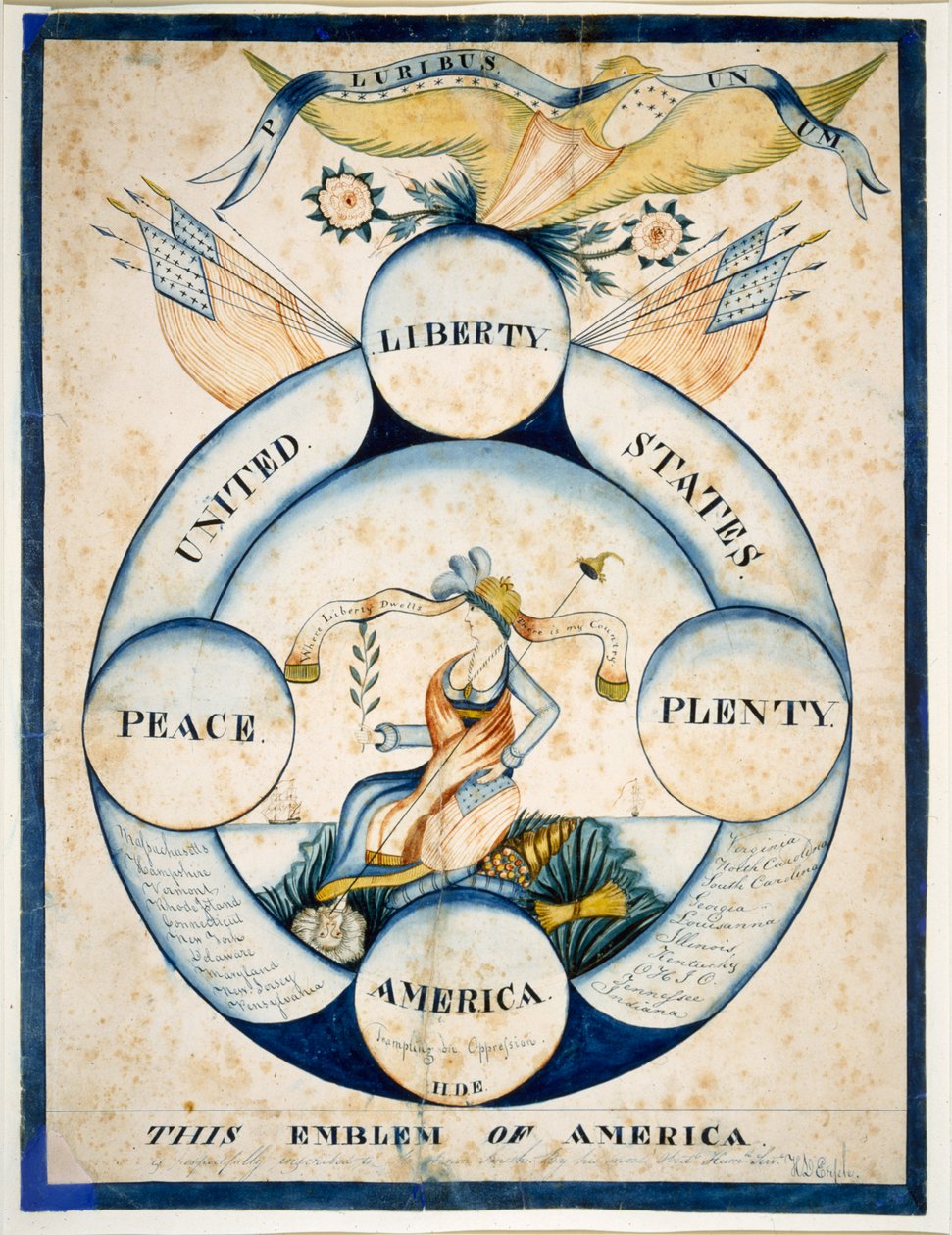 Godło Ameryki, ok. 1818 (akwarela na papierze) autorstwa H. D. Ersele