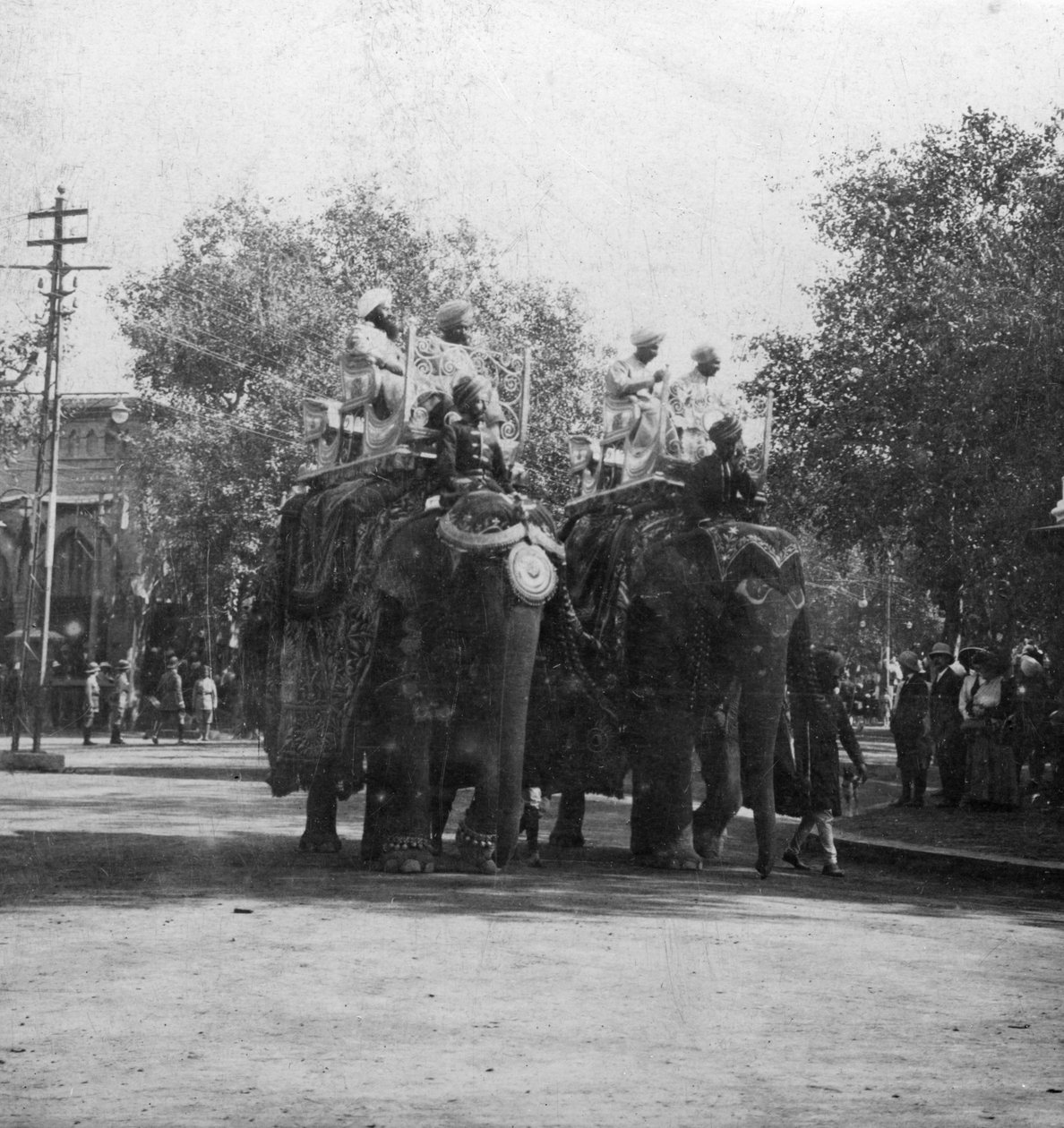 Księżniczka pendżabska jadąca na słoniu w procesji, Delhi, Indie, 1900. autorstwa H. Hands and Son