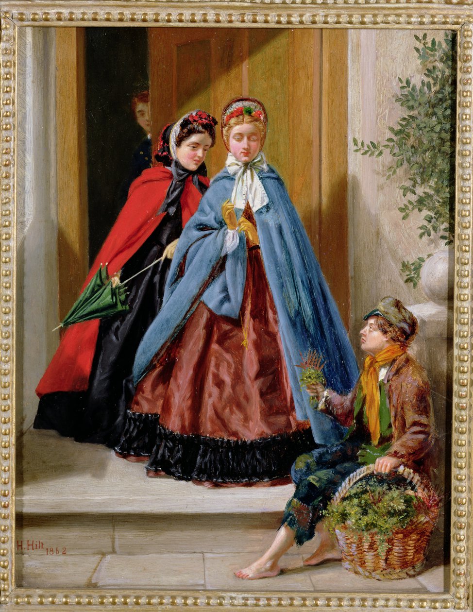 Sprzedawca kwiatów, 1862 autorstwa H. Hilt