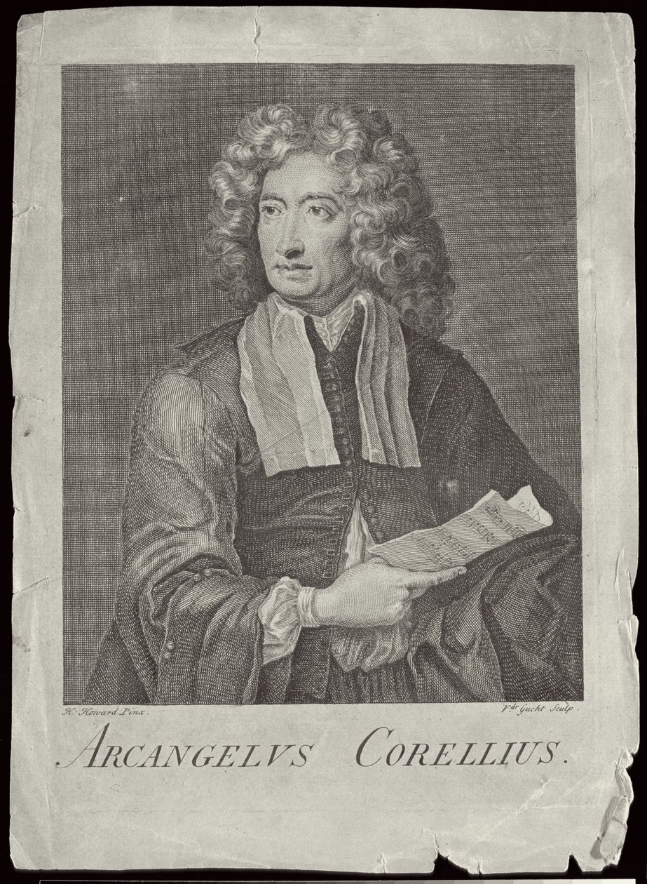 Arcangelo Corelli (1653-1713) wyryty przez Van der Gucht autorstwa H. Howard
