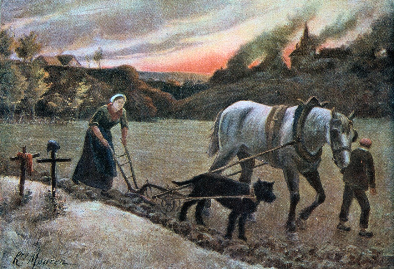 Kobieta na polu, 1915. autorstwa H. Mouren