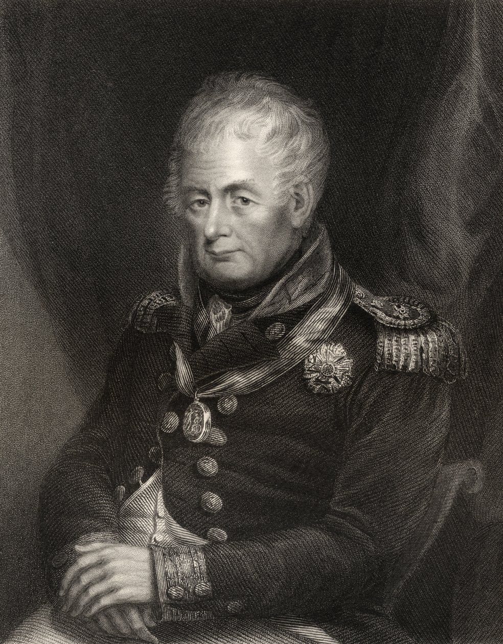 Admirał William Carnegie, sztychowany przez Henry