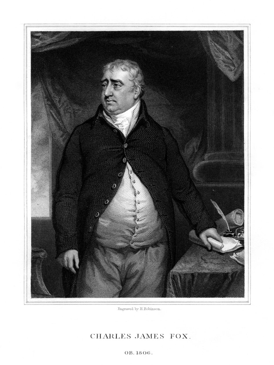 Charles James Fox, polityk brytyjski, 1833. autorstwa H. Robinson