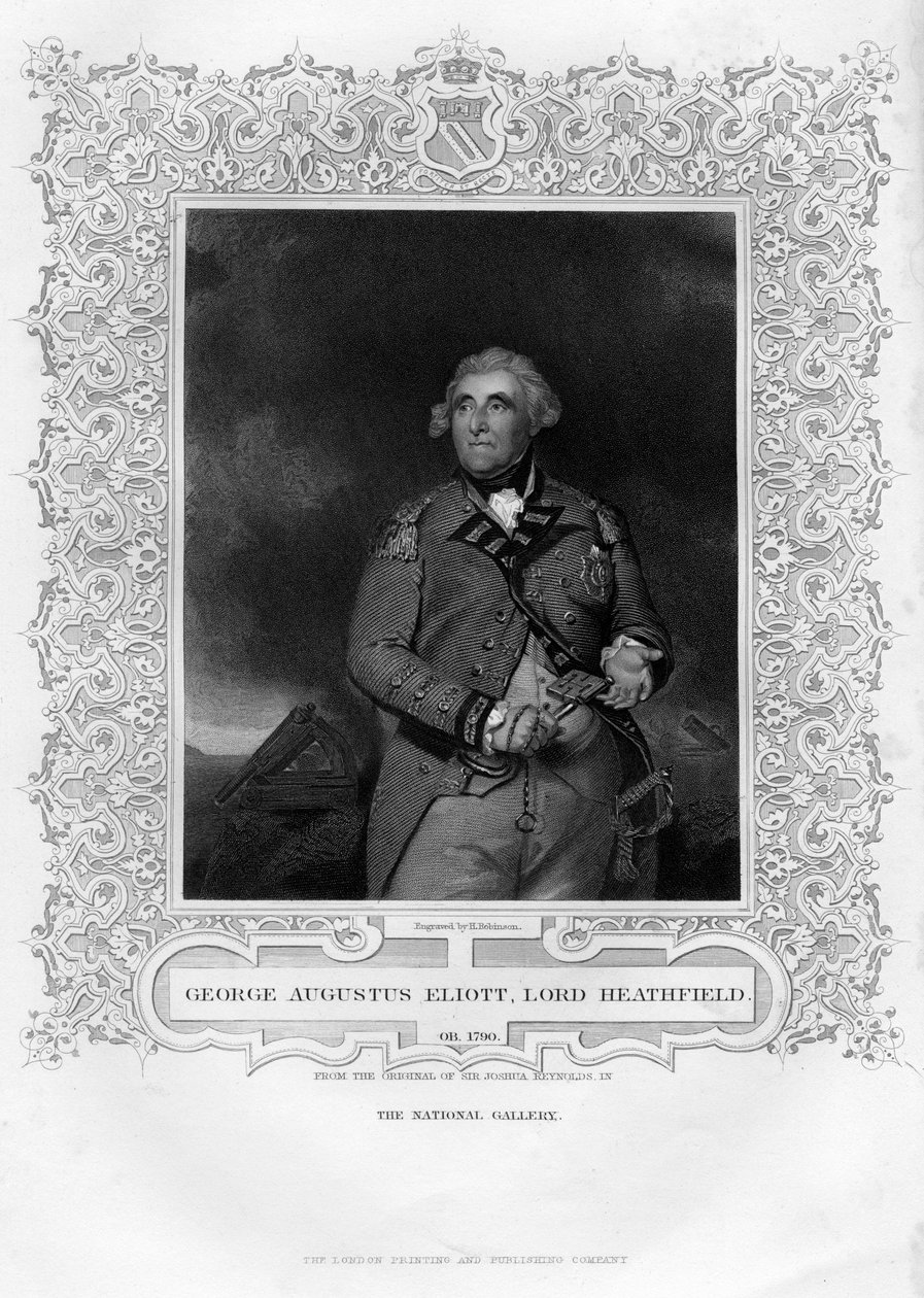 George Augustus Eliott 1717-1798, 1. baron Heathfield, XIX wiek. autorstwa H. Robinson