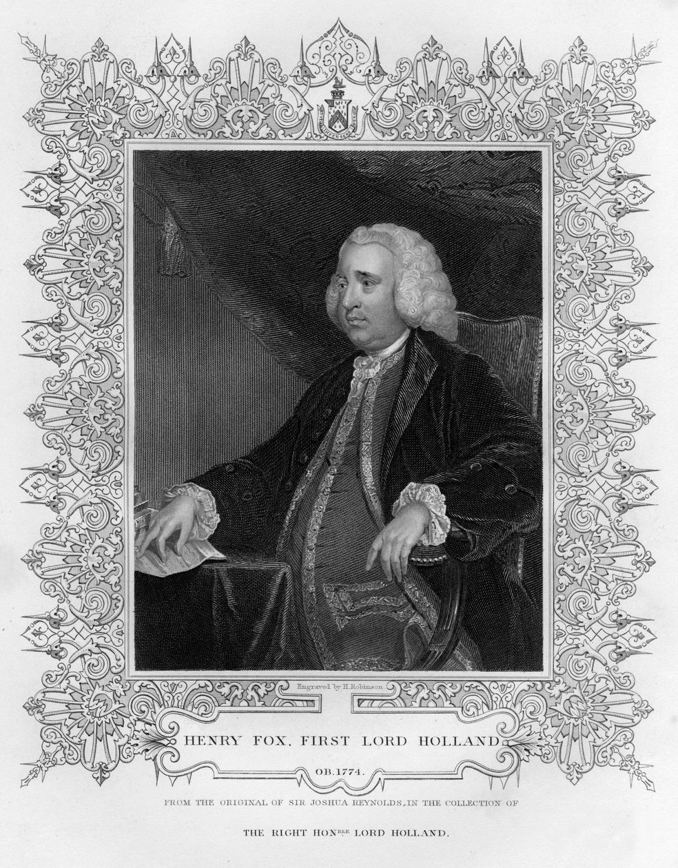 Henry Fox 1705-1774, 1. baron Holland of Foxley, angielski mąż stanu, XIX wiek. autorstwa H. Robinson
