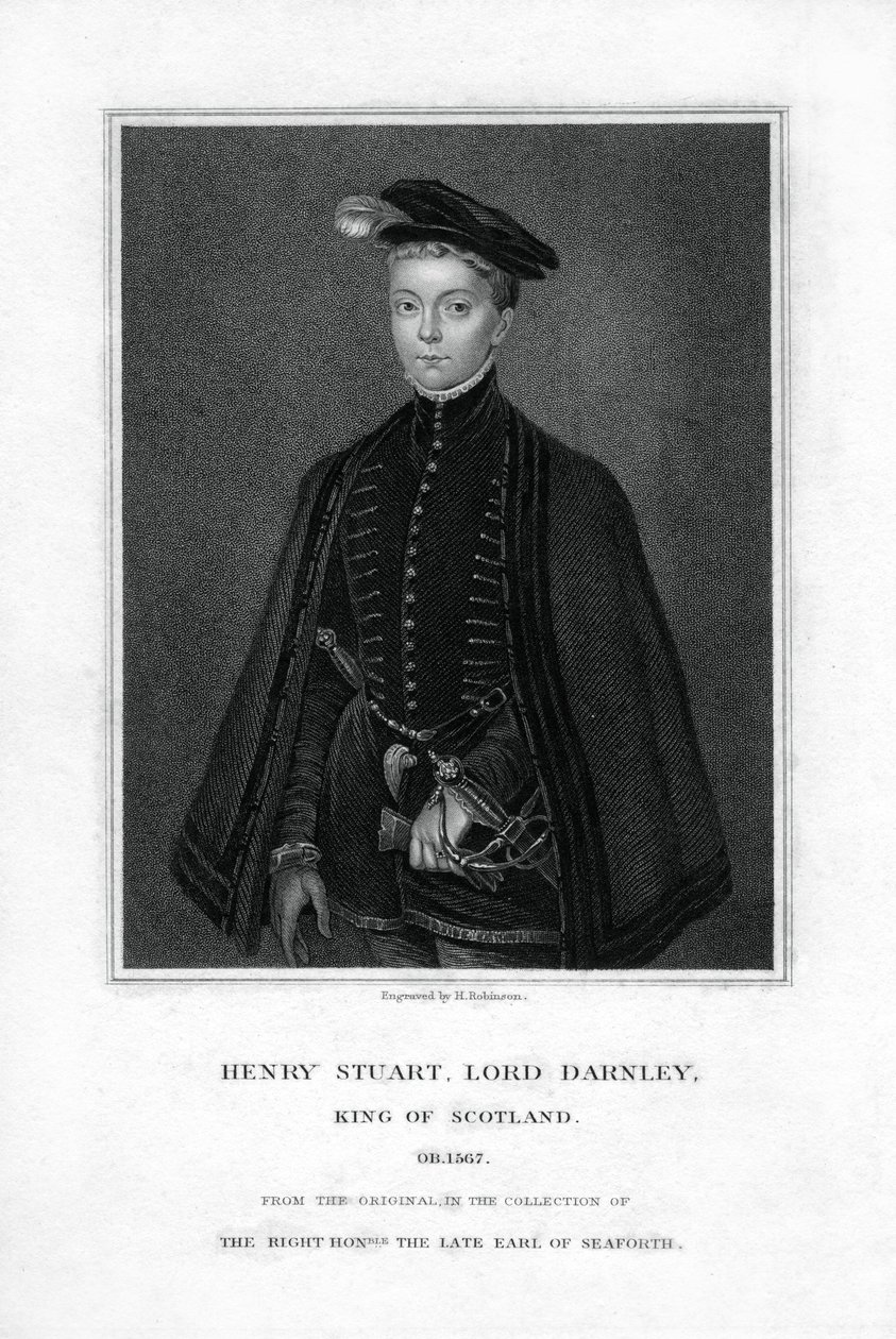 Henry Stuart, Lord Darnley, drugi mąż Marii, królowej Szkotów, XIX wiek. autorstwa H. Robinson