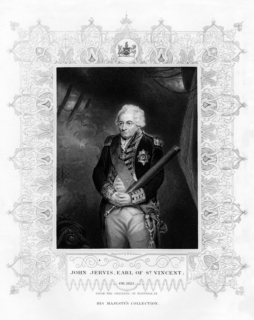 John Jervis, 1. hrabia St Vincent, admirał w Royal Navy, XIX wiek. autorstwa H. Robinson