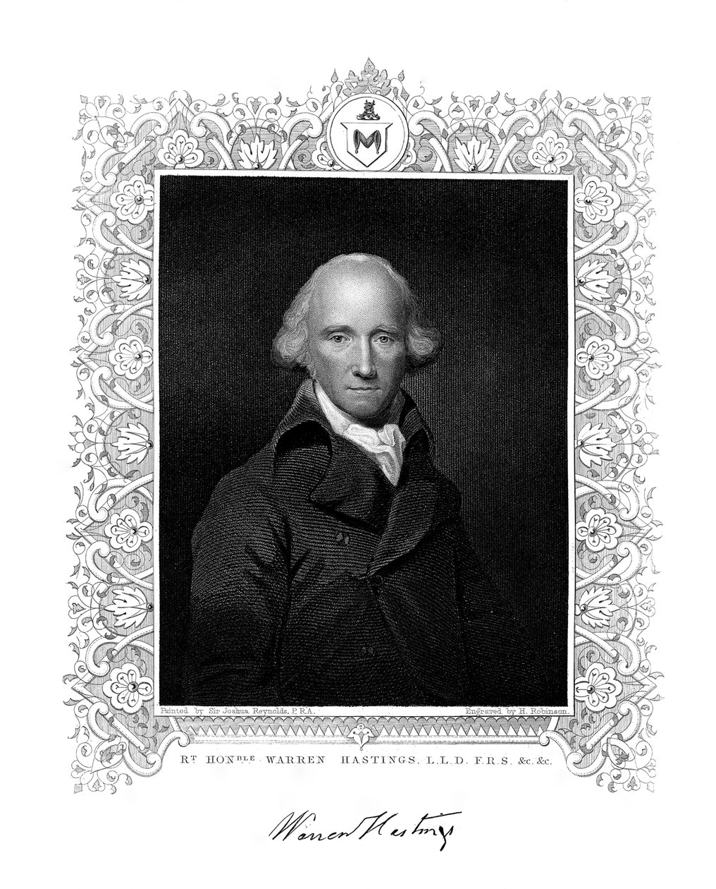 Warren Hastings, angielski administrator w Indiach, XIX wiek. autorstwa H. Robinson
