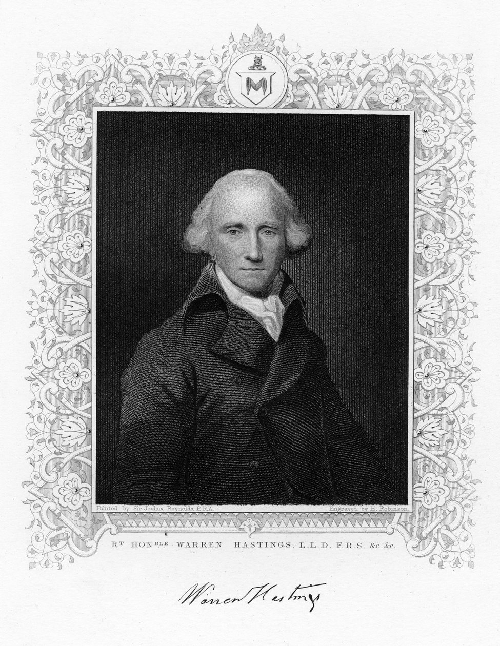 Warren Hastings, pierwszy gubernator generalny Indii Brytyjskich, XIX wiek. autorstwa H. Robinson