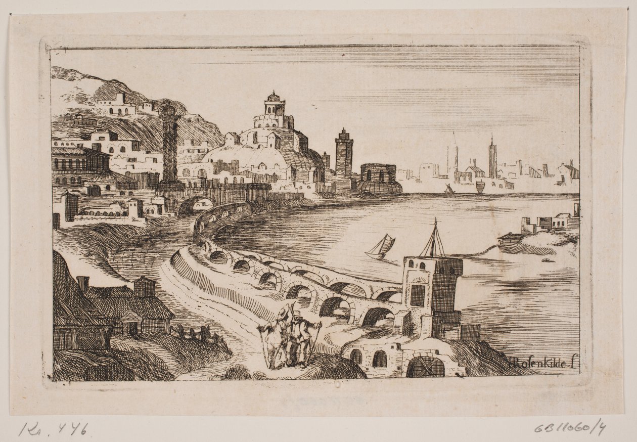 Riverside z orientalnym miastem autorstwa H. Rosenkilde