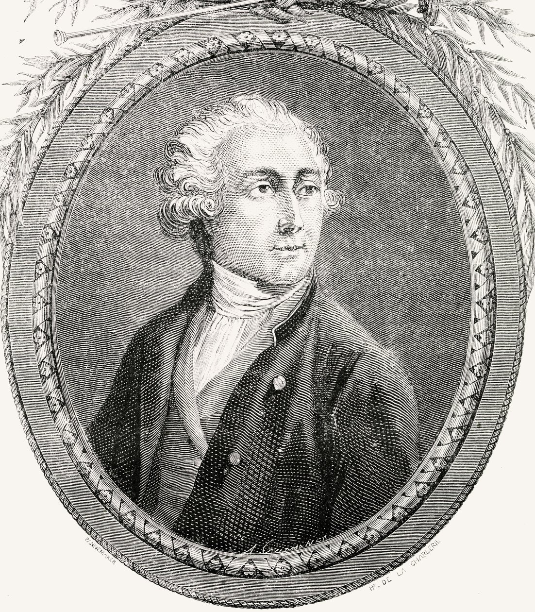 Antoine Laurent Lavoisier, ryty Pannemaker-Ligny, z „Histoire de la Revolution Francaise” Louisa Blanca (1811-82) autorstwa H. de la Charlerie