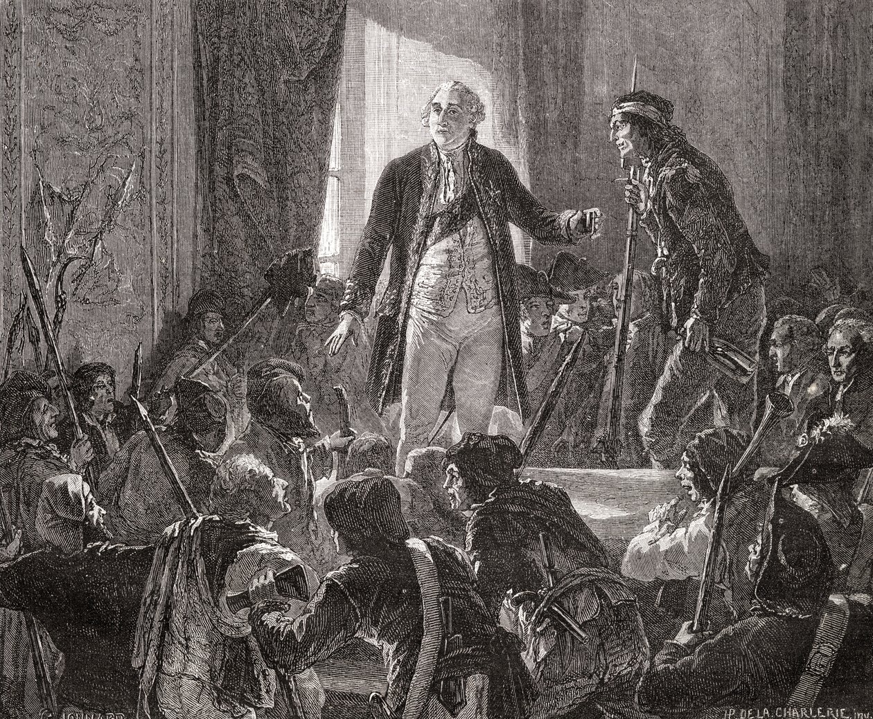 Król Ludwik XVI (1754-93) Napoje dla zdrowia narodu, 20 czerwca 1792 autorstwa H. de la Charlerie