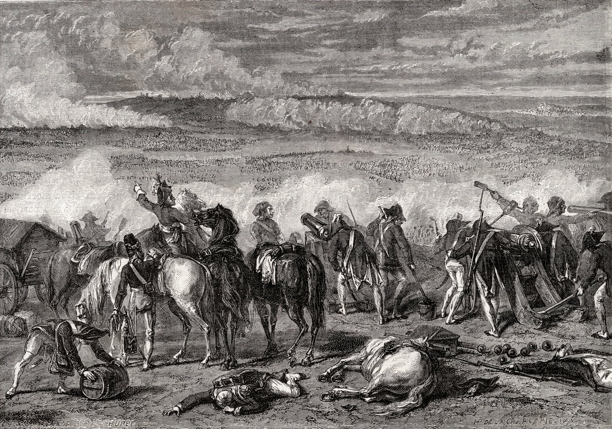 Bitwa pod Jemappes, 6 listopada 1792, wyryty przez Alexandre Hurel autorstwa H. de la Charlerie