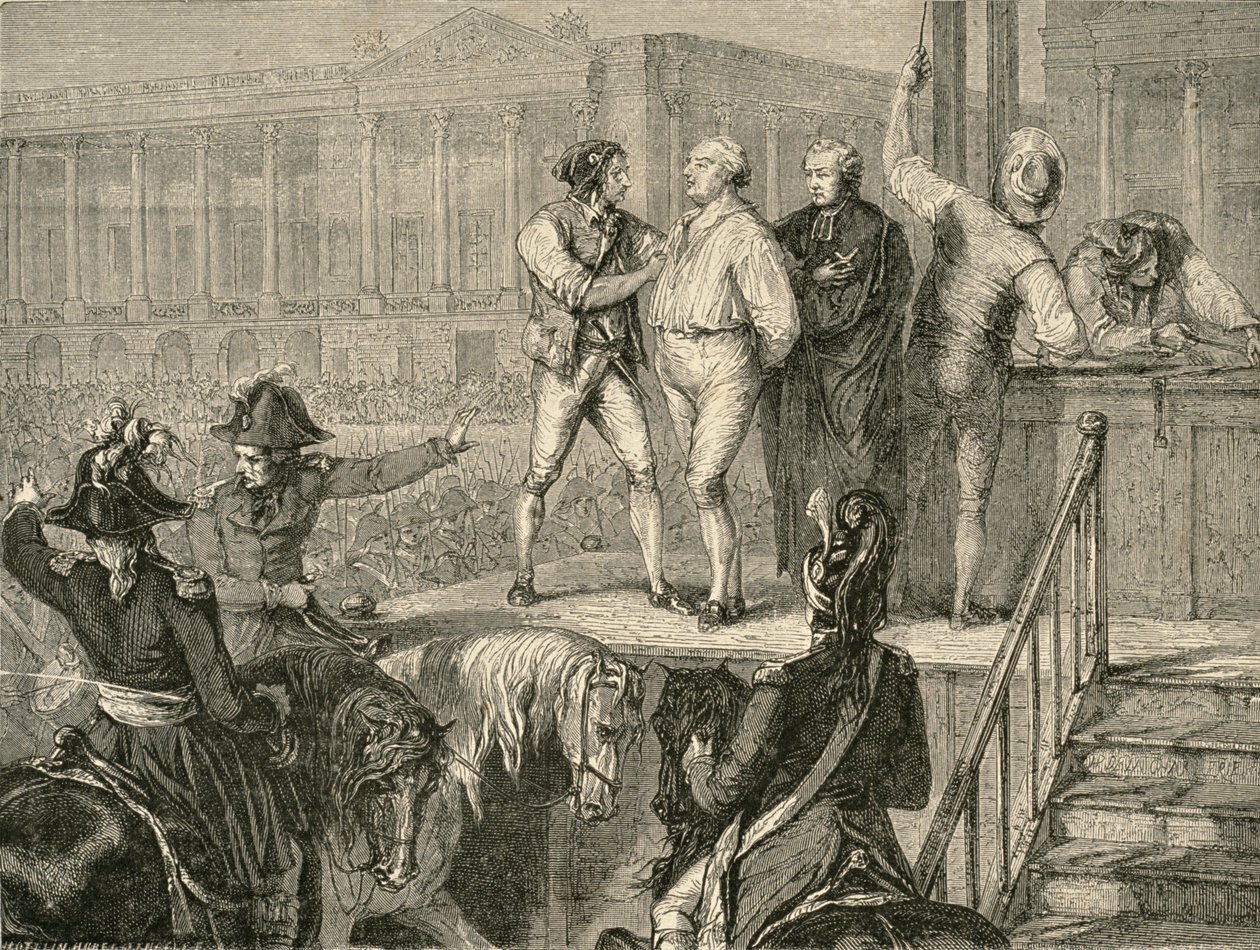 Egzekucja Ludwika XVI w dniu 21 stycznia 1793 r. autorstwa H. de la Charlerie