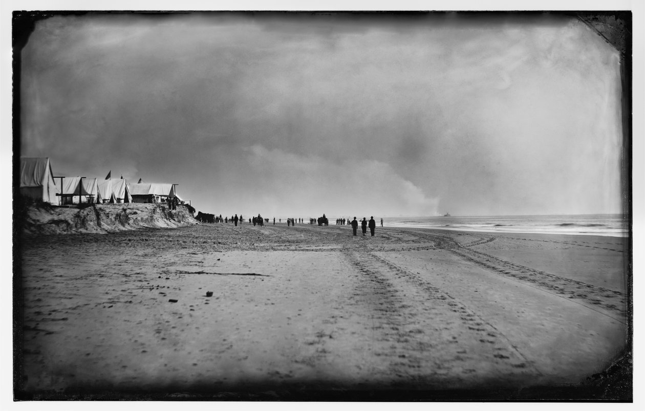 New Ironsides kontra Fort Wagner, wrzesień 1863 (zdjęcie bw) autorstwa Haas and Peale