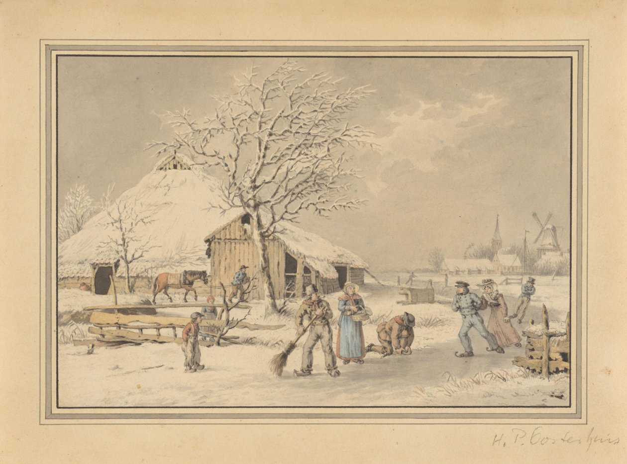 zimowy krajobraz autorstwa Haatje Pieters Oosterhuis (attributed to)