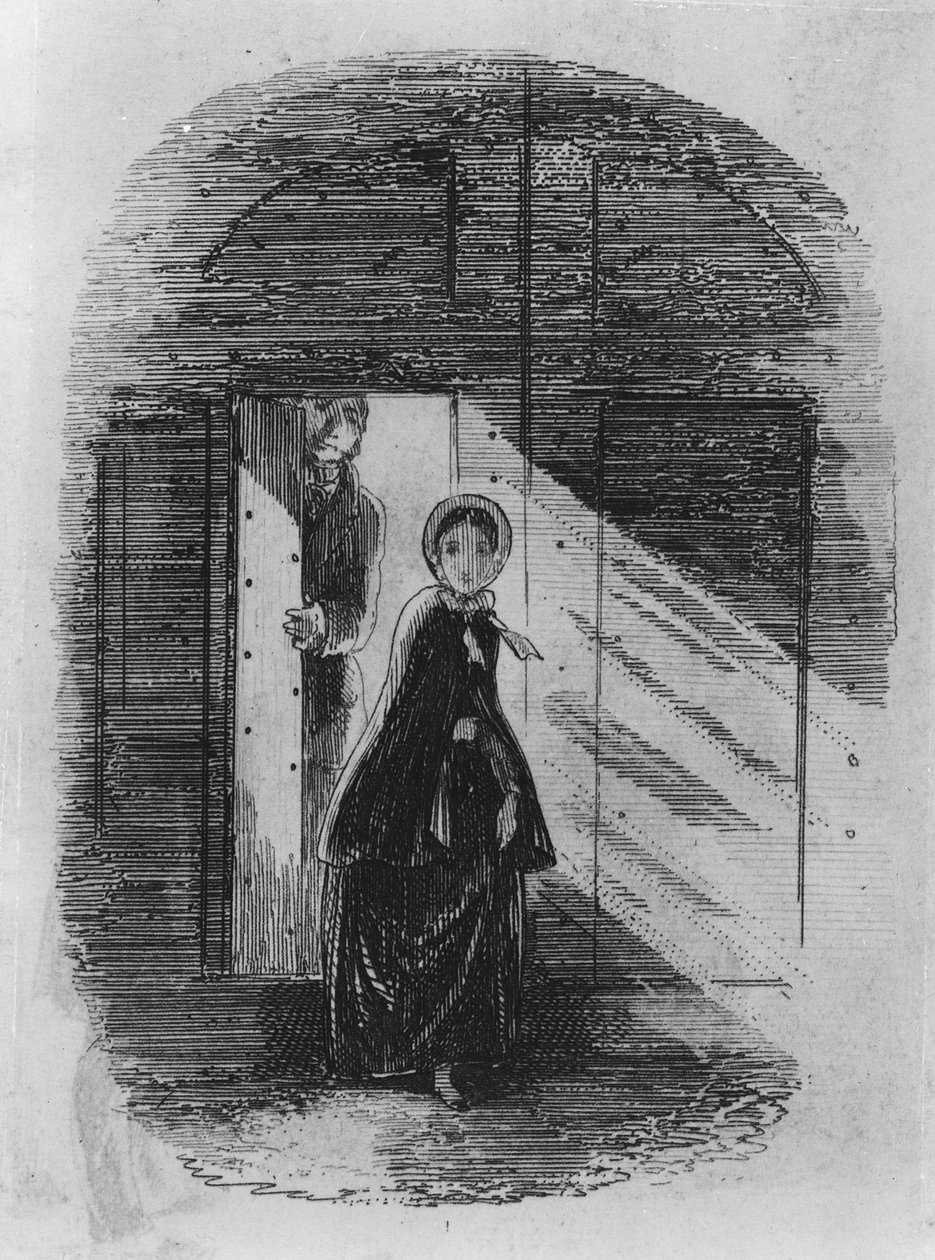 Detal Amy Dorrit z frontispisu do "Małej Dorrit" Charlesa Dickensa (detal z 394268) autorstwa Hablot Knight Browne
