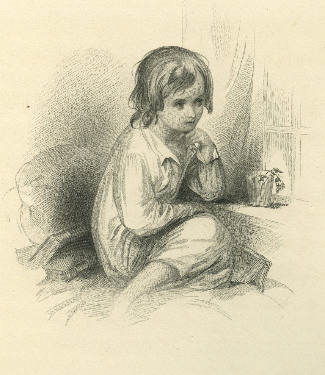 Dombey i syn - Mały Paul Dombey autorstwa Hablot Knight Browne