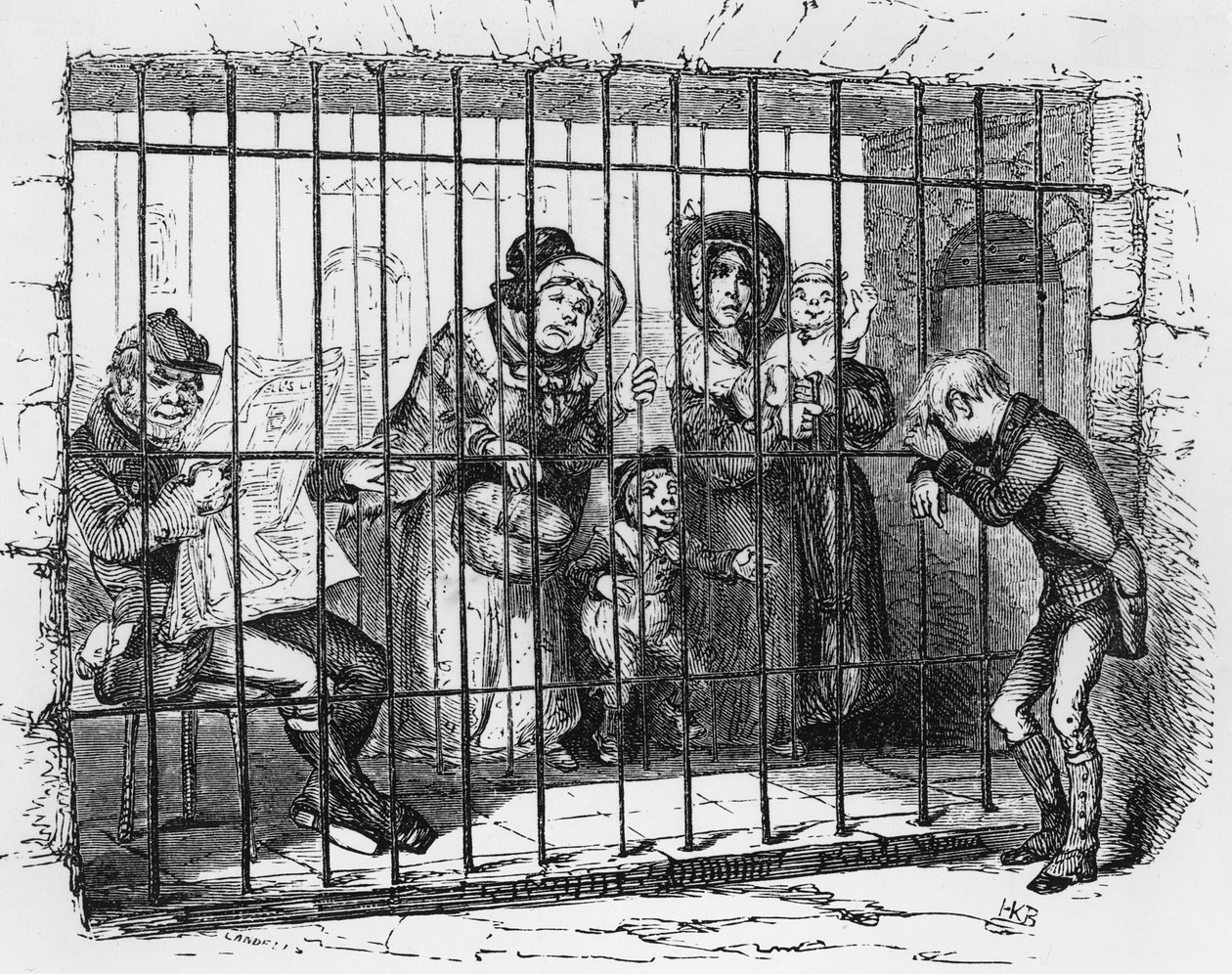 Шорон дахь иж бүрдэл, Чарльз Диккенс, 1841 оны "Хуучин сонирхлын дэлгүүр"-ийн зураг autorstwa Hablot Knight Browne