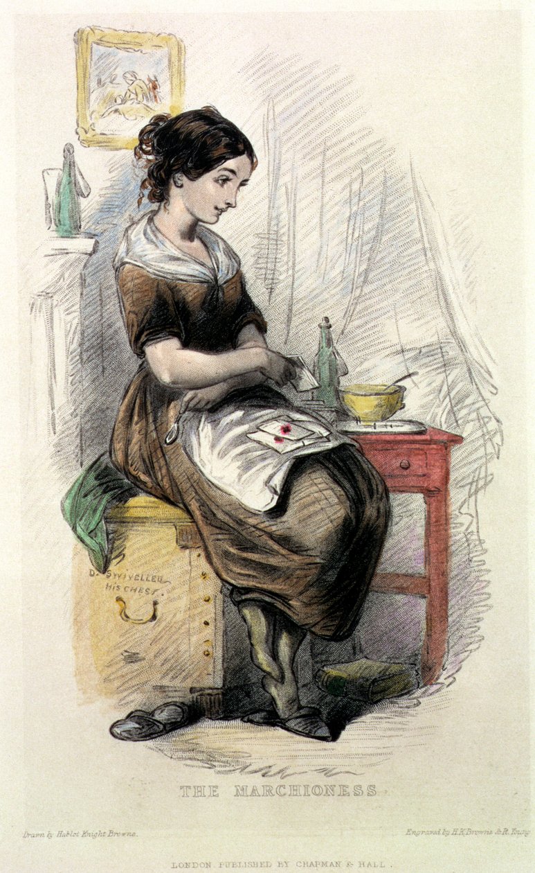 The Marchioness, ilustracja do "The Old Curiosity Shop" (1841) Charlesa Dickensa (1812-70), rytowana przez Hablota Knighta Browne
