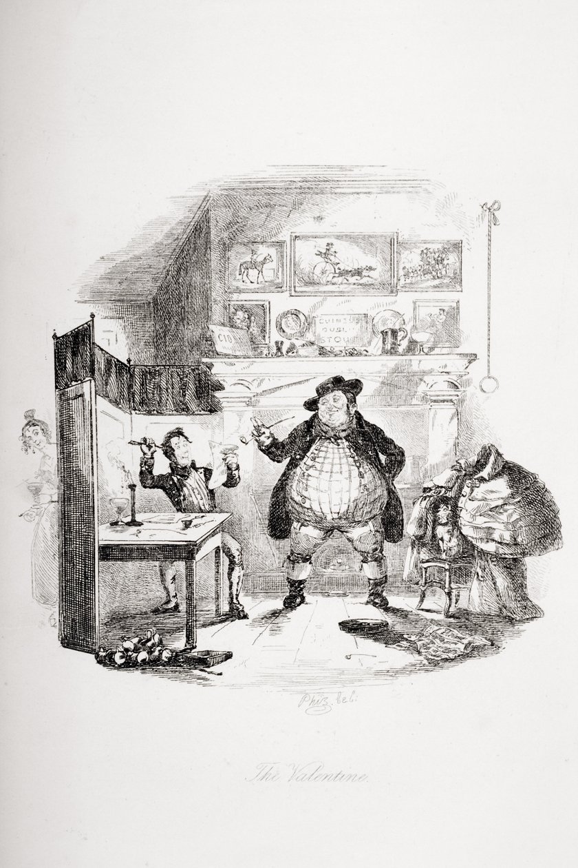 Walentynka, ilustracja z „Papierów Pickwicka” Charlesa Dickensa (1812-70) wydana w 1837 r. autorstwa Hablot Knight Browne