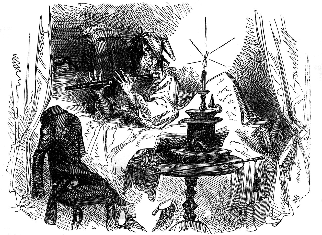 „The Old Curiosity Shop” Karola Dickensa autorstwa Hablot Knight Browne