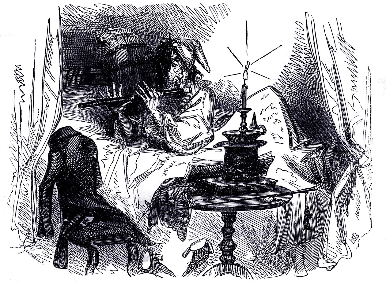 „The Old Curiosity Shop” Karola Dickensa autorstwa Hablot Knight Browne