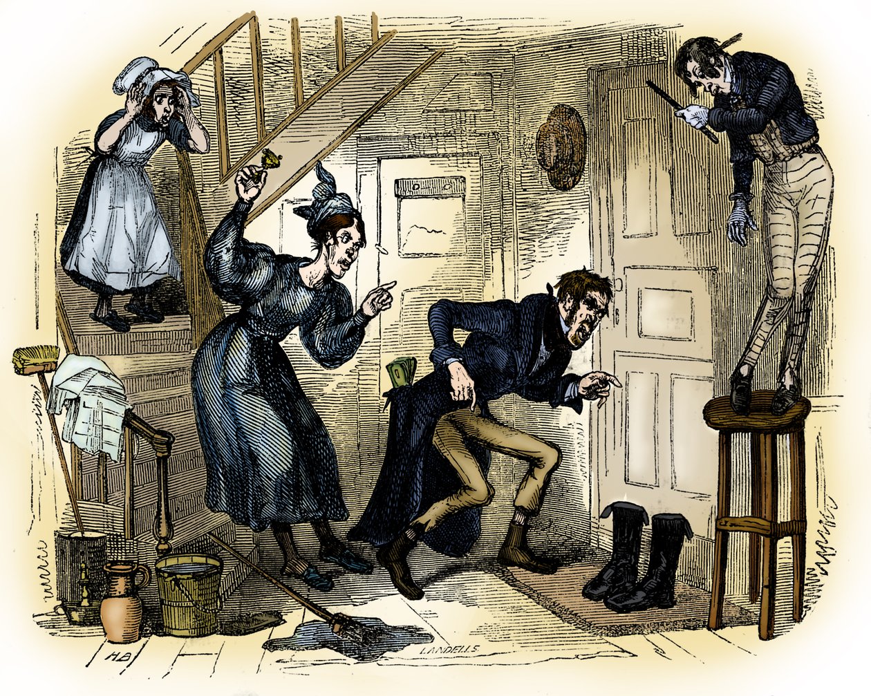 „The Old Curiosity Shop” Karola Dickensa autorstwa Hablot Knight Browne