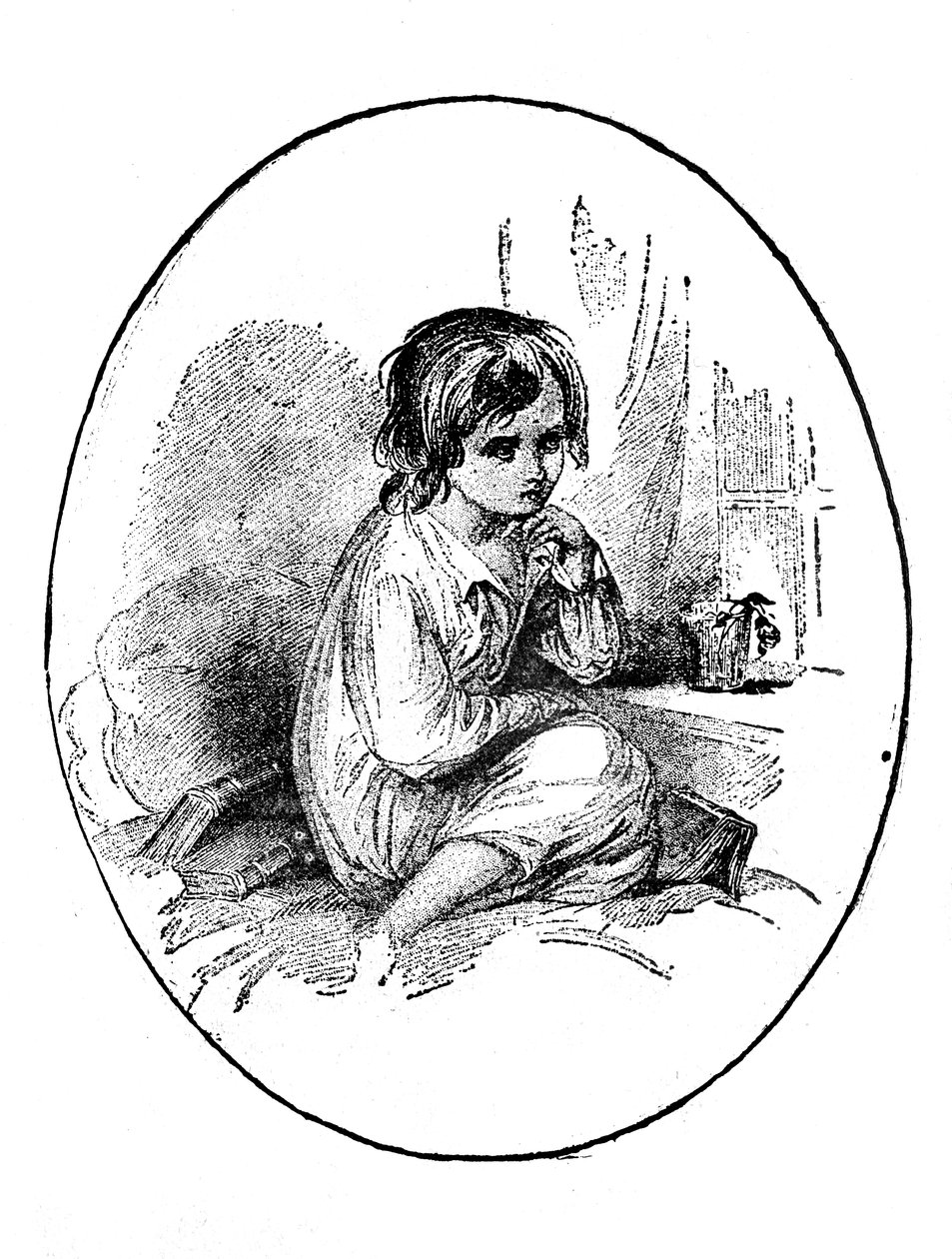 Mały Paul z filmu Dombey & Son autorstwa Charlesa Dickensa autorstwa Hablot Knight Browne