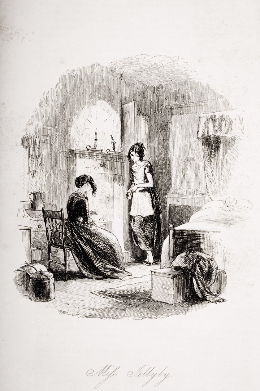 Pani Jellyby, ilustracja z „Bleak House” Charlesa Dickensa (1812-70) opublikowana w 1853 roku autorstwa Hablot Knight Browne