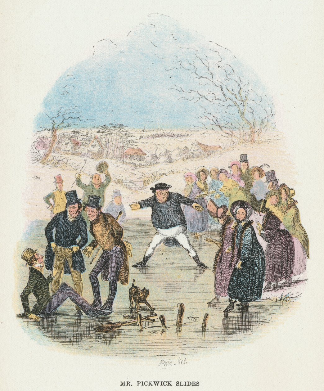 Scena z The Pickwick Papers autorstwa Charlesa Dickensa, 1836 autorstwa Hablot Knight Browne