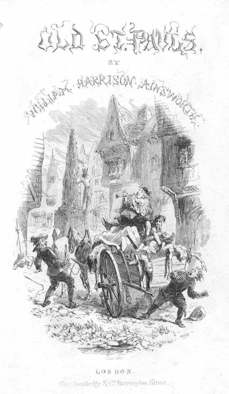 Strona tytułowa Old Saint Pauls autorstwa Williama Harrisona Ainswortha, 1855 autorstwa Hablot Knight Browne