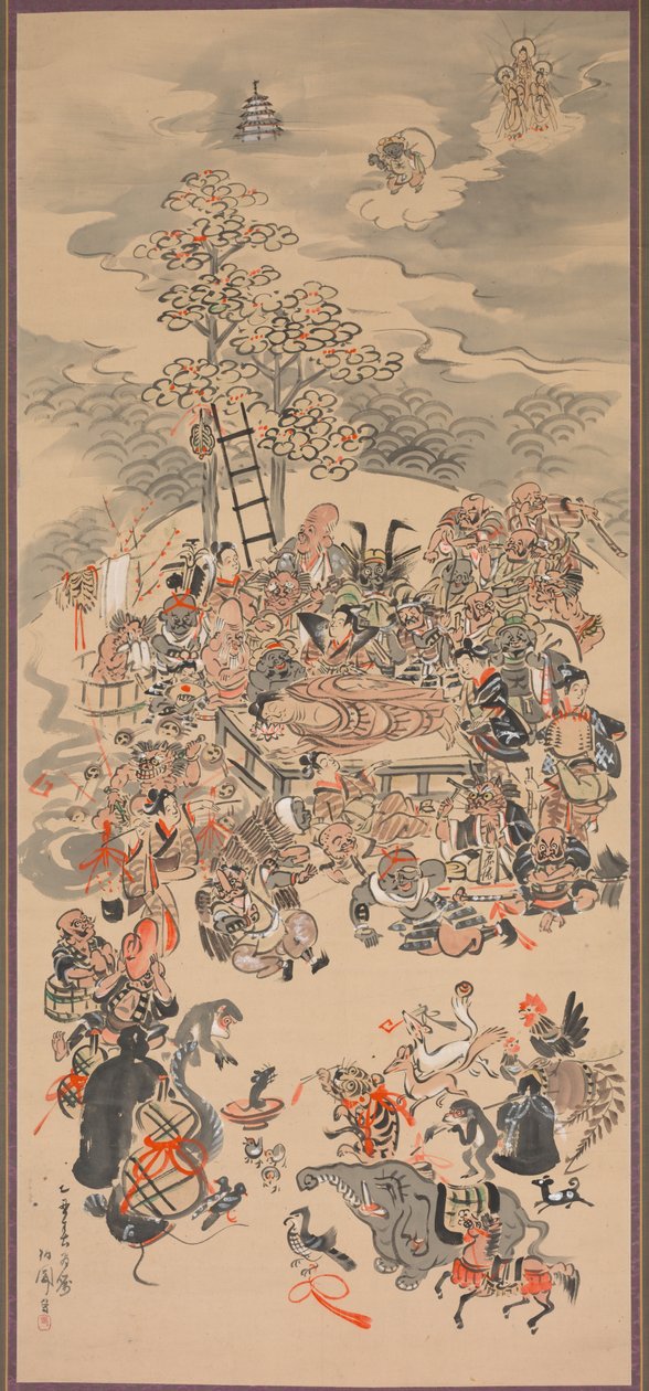 Ōtsu-e Nirwana Buddy autorstwa Hakuen