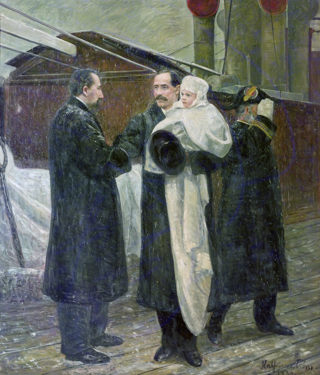 Król Haakon na norweskiej ziemi w 1905 r. autorstwa Halfdan Frithjof Strom