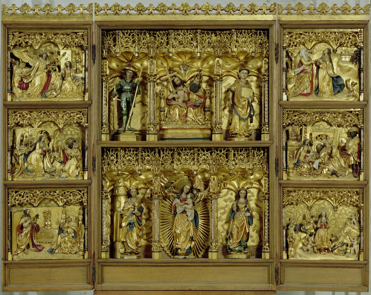 Ołtarz Trójcy z Bottcheramtes, 1512-20 (dąb rzeźbiony i złocony) autorstwa Hamburg Workshop
