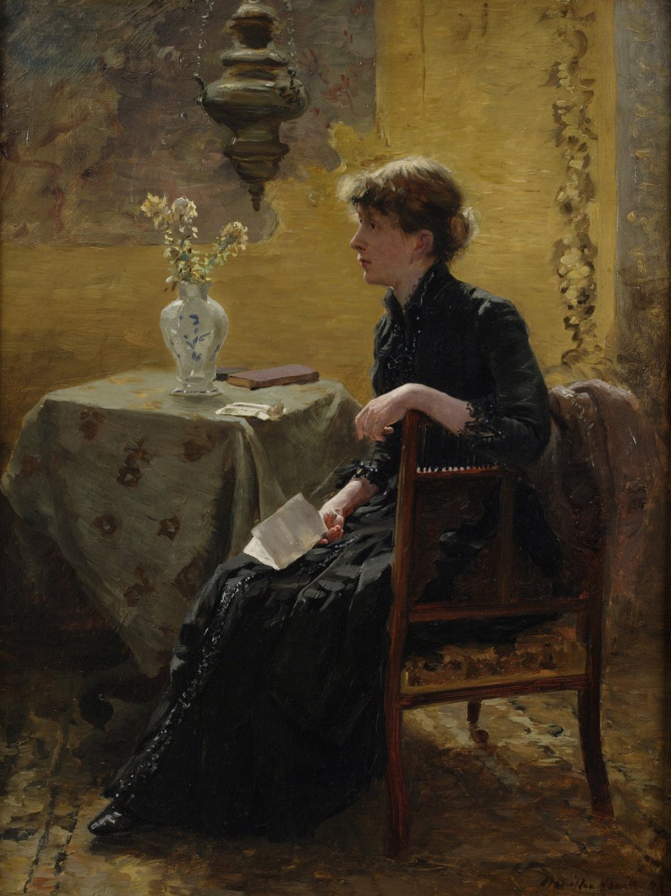 Dama w czerni, 1889 autorstwa Hamilton Hamilton