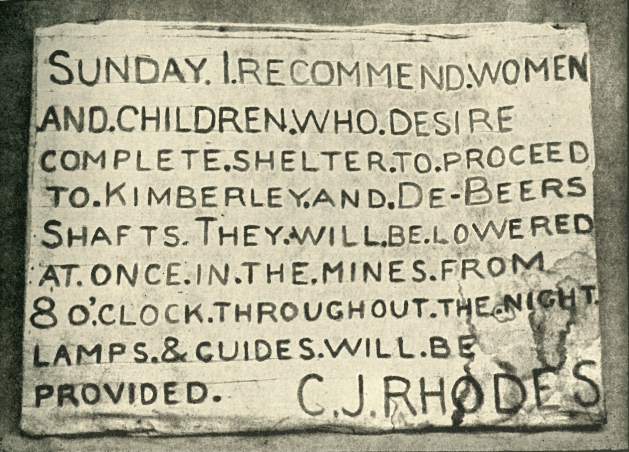 „Plakat wzniesiony przez pana Rhodesa”, 1900. autorstwa Hancox