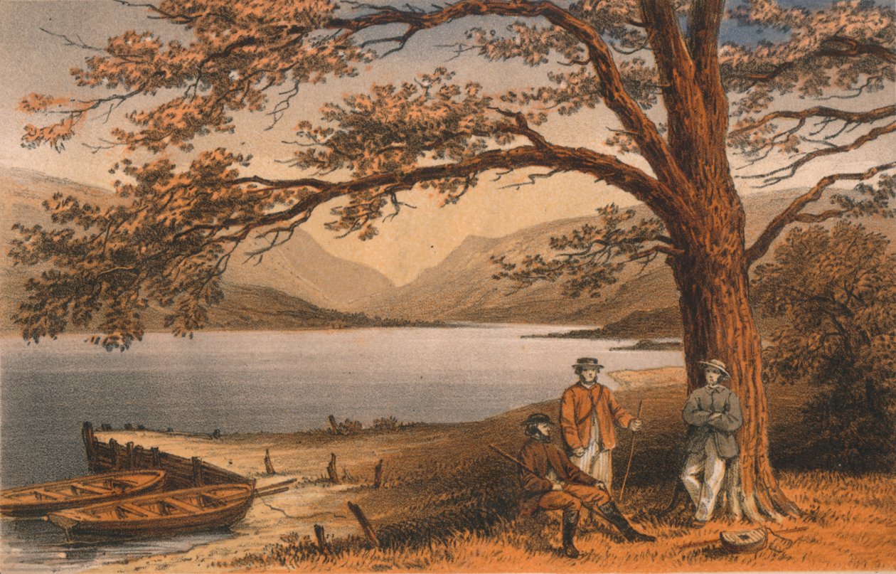 Jezioro przyjemnego odosobnienia. Llyn Mwyngil, z Tal-y-Llyn, XIX wiek. autorstwa Hanhart