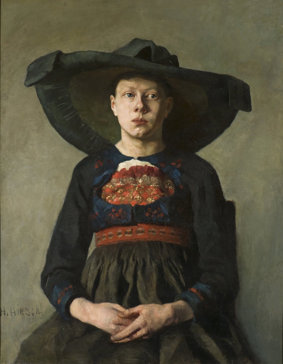 Młoda bawarska wieśniaczka - Bawarska wieśniaczka, autorstwa Pauliego (Hirsch-Pauli), Hanny (1864-1940). olej na płótnie autorstwa Hanna Pauli