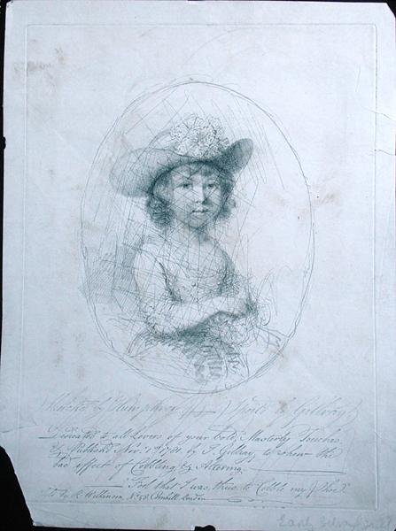 Szkic, zepsuty przez Jamesa Gillraya (1757-1815) 1781 (srebrny punkt na papierze) autorstwa Hannah Humphrey
