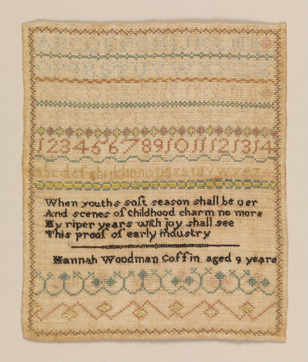 Próbnik autorstwa Hannah Woodman Coffin
