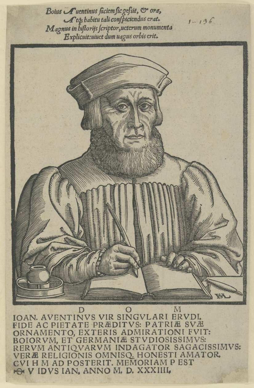 Ioannes Aventinus - dedicatio Annalium Boiorum autorstwa Hanns Lautensack