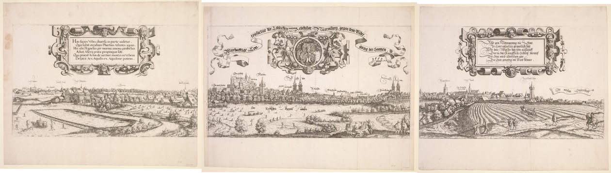 Panoramiczny widok Norymbergi, 1552. autorstwa Hanns Sebald Lautensack