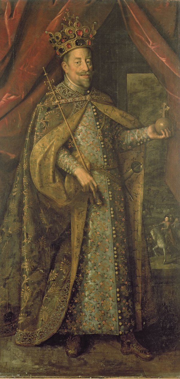Cesarz Maciej austriacki w czeskich szatach koronacyjnych, ok. 1613 autorstwa Hans von Aachen