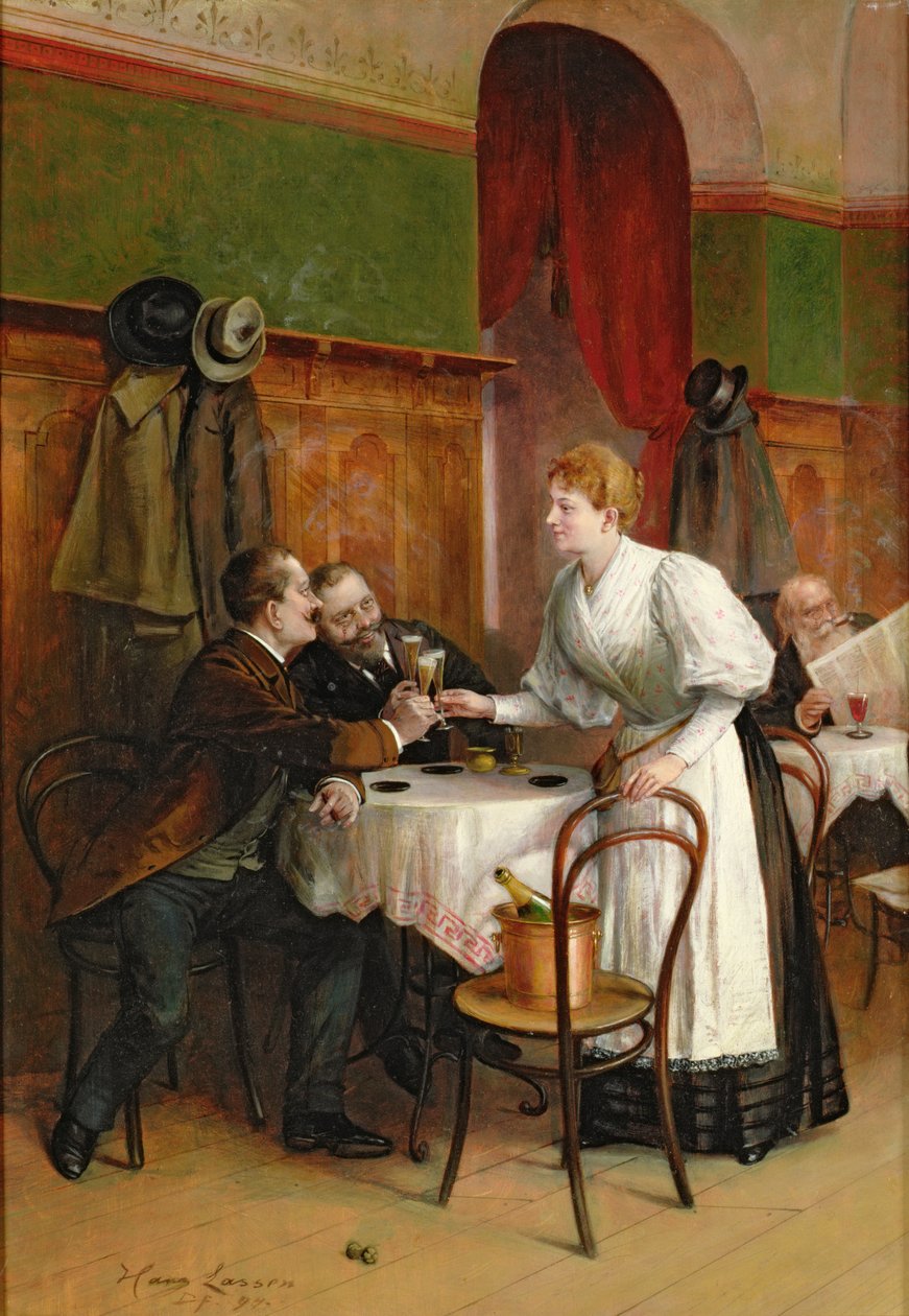 Picie ich zdrowia (olej) autorstwa Hans August Lasser