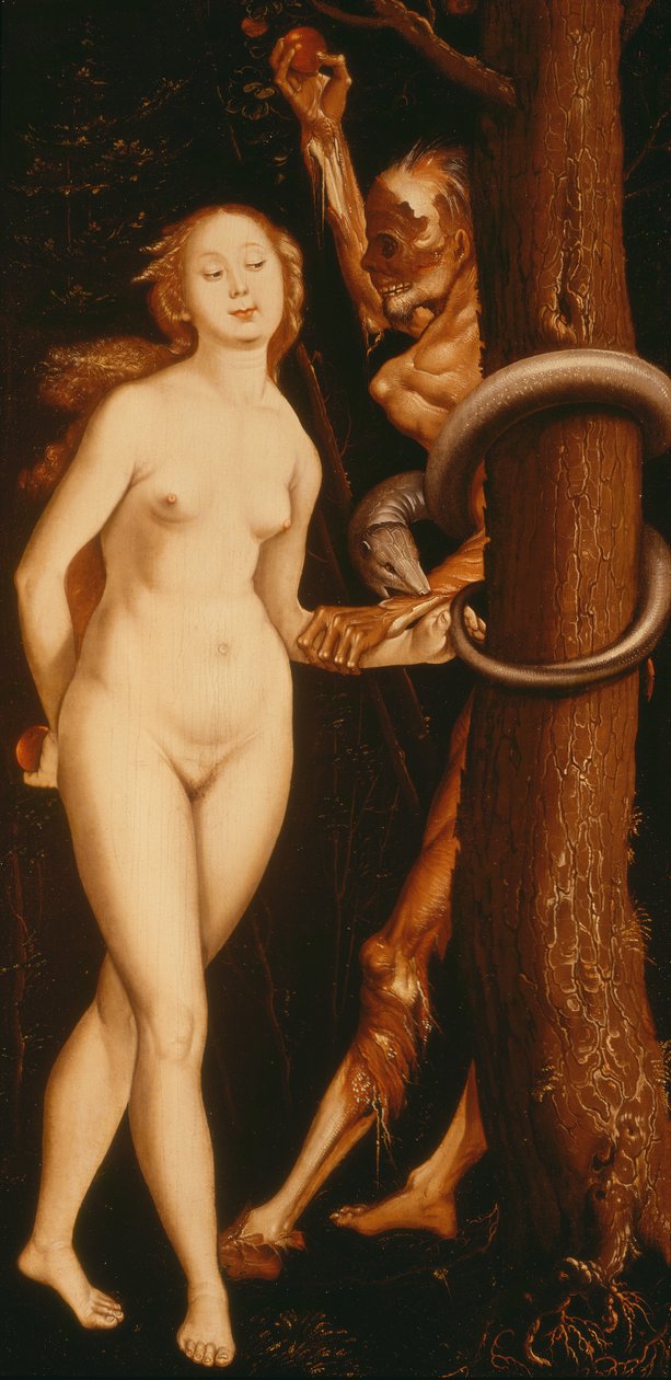 Ewa, wąż i śmierć autorstwa Hans Baldung Grien